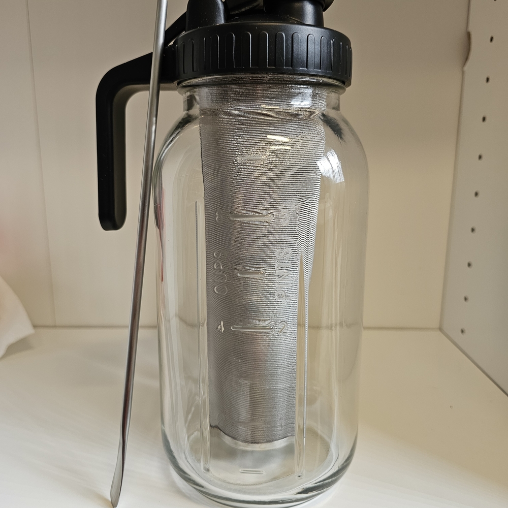 Glass Cold Brew Mason Jar Coffee Maker with Ss Stirring Spoon